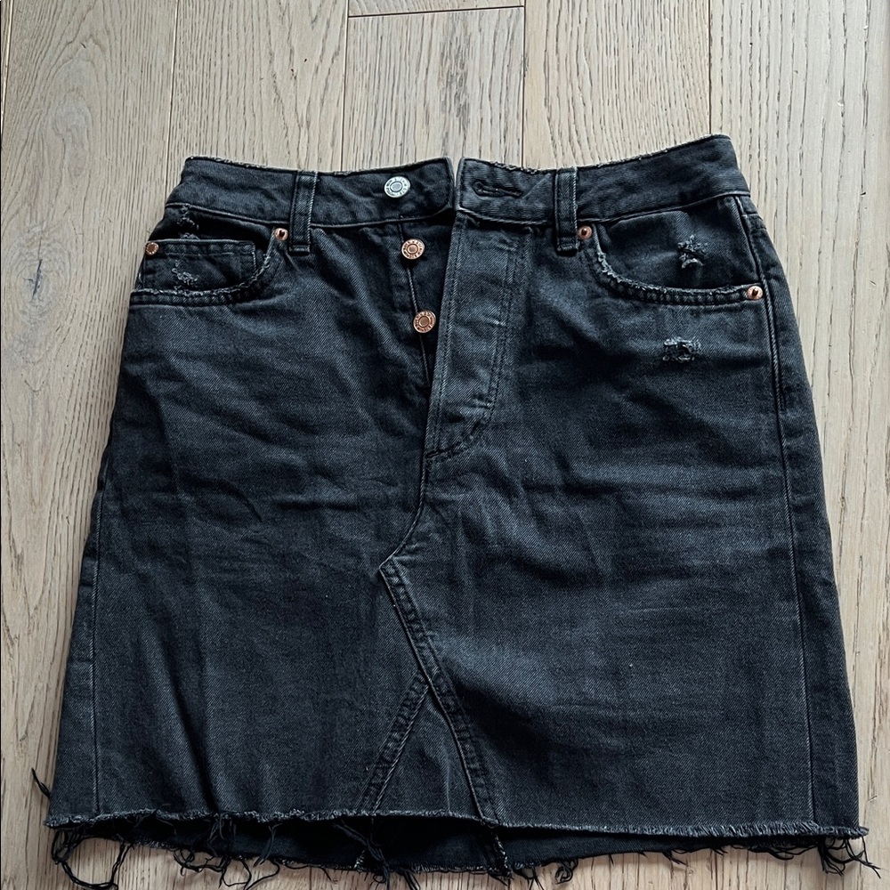 Black Denim Skirt